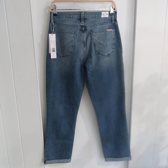 Hudson High Rise Straight Crop Woman Jeans Sz 28 Medium blue Faded Wash - Picture 3 of 12
